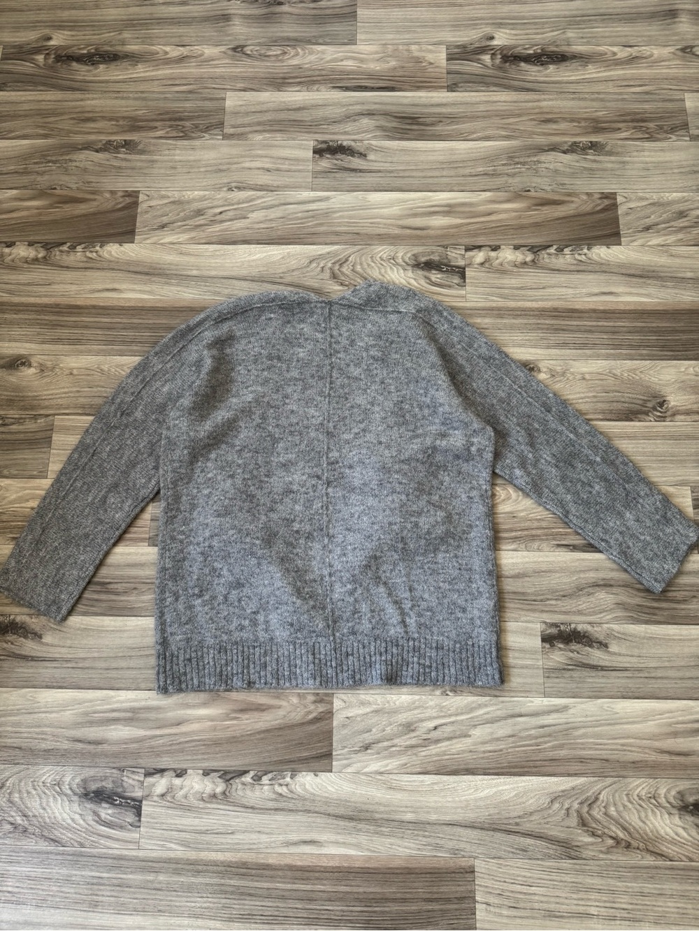 AllSaints Zoe Cardigan Relaxed Fit Wool Blend in Grey Marl Size Medium - Picture 10 of 11